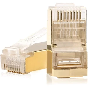 SHD RJ45 Connectors Golden Shielded